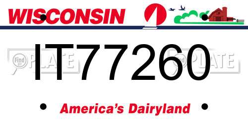 IT77260 Wisconsin License Plate