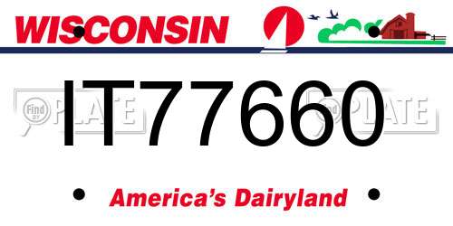 IT77660 Wisconsin License Plate