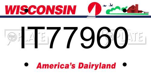 IT77960 Wisconsin License Plate