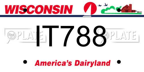 IT788 Wisconsin License Plate