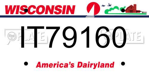 IT79160 Wisconsin License Plate