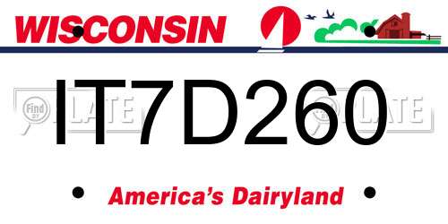 IT7D260 Wisconsin License Plate