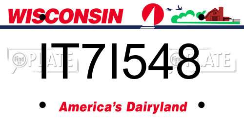 IT7I548 Wisconsin License Plate