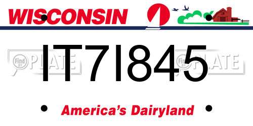 IT7I845 Wisconsin License Plate