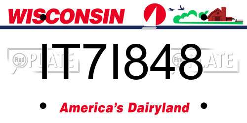 IT7I848 Wisconsin License Plate