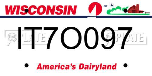 IT7O097 Wisconsin License Plate