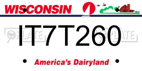 IT7T260 Wisconsin License Plate