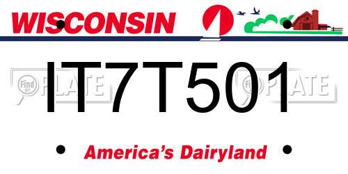 IT7T501 Wisconsin License Plate