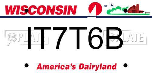 IT7T6B Wisconsin License Plate