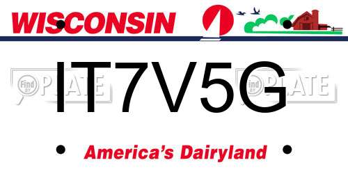 IT7V5G Wisconsin License Plate