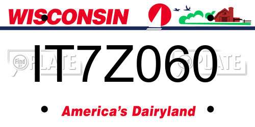 IT7Z060 Wisconsin License Plate