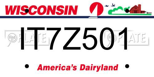 IT7Z501 Wisconsin License Plate