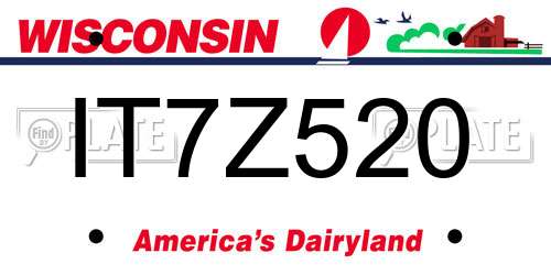 IT7Z520 Wisconsin License Plate