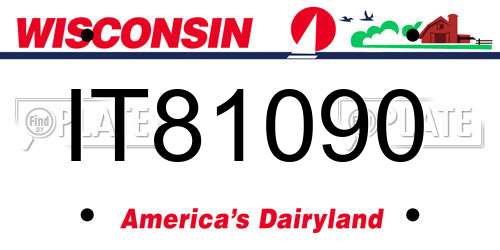 IT81090 Wisconsin License Plate