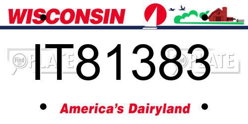 IT81383 Wisconsin License Plate