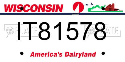 IT81578 Wisconsin License Plate