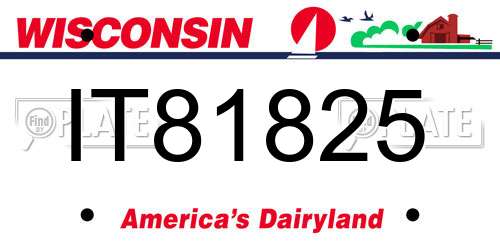 IT81825 Wisconsin License Plate