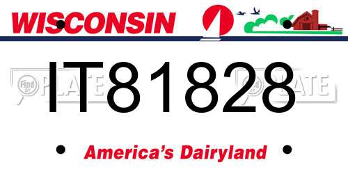 IT81828 Wisconsin License Plate