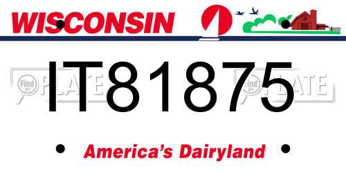 IT81875 Wisconsin License Plate
