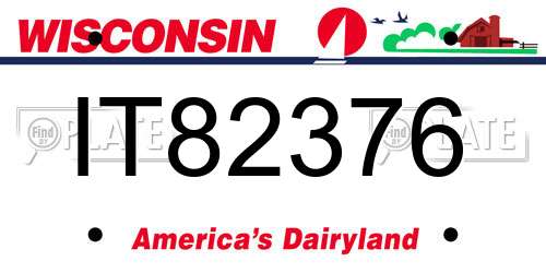 IT82376 Wisconsin License Plate