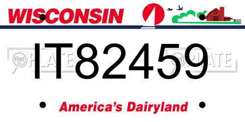 IT82459 Wisconsin License Plate