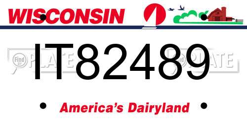 IT82489 Wisconsin License Plate