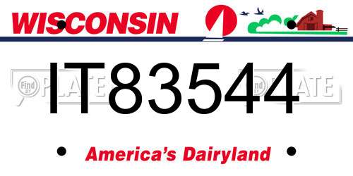 IT83544 Wisconsin License Plate