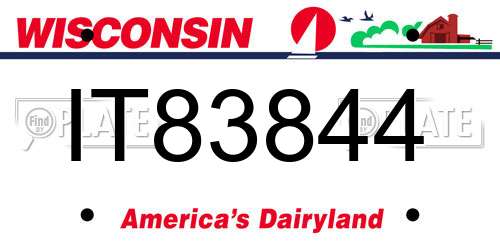 IT83844 Wisconsin License Plate