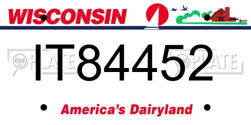 IT84452 Wisconsin License Plate