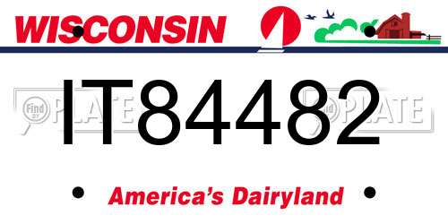 IT84482 Wisconsin License Plate