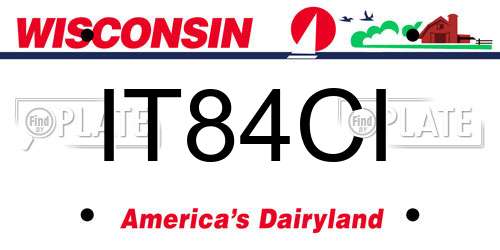 IT84CI Wisconsin License Plate