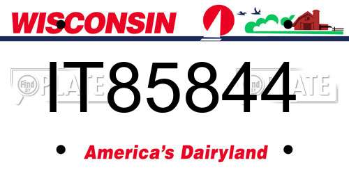 IT85844 Wisconsin License Plate