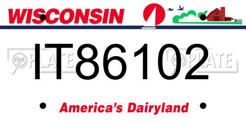 IT86102 Wisconsin License Plate