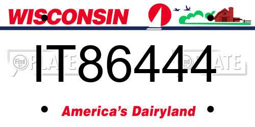 IT86444 Wisconsin License Plate