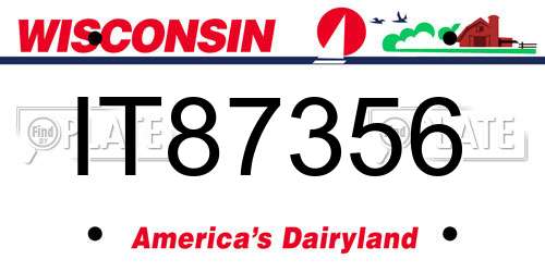IT87356 Wisconsin License Plate