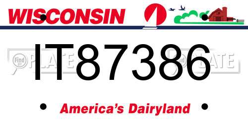 IT87386 Wisconsin License Plate