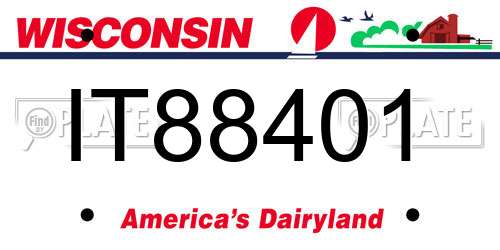 IT88401 Wisconsin License Plate