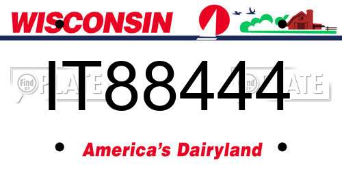IT88444 Wisconsin License Plate