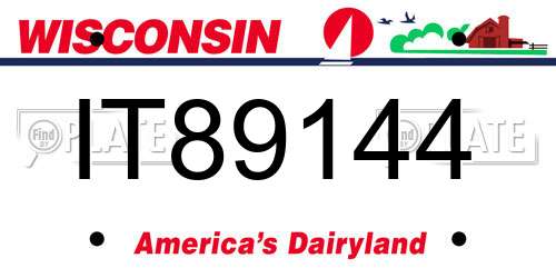 IT89144 Wisconsin License Plate