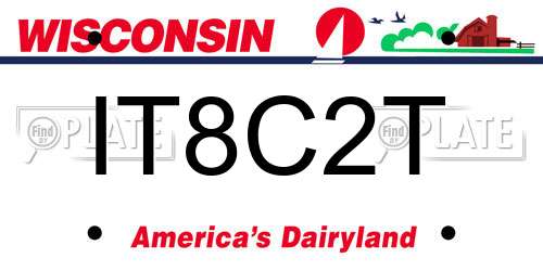 IT8C2T Wisconsin License Plate