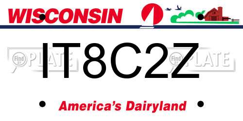 IT8C2Z Wisconsin License Plate
