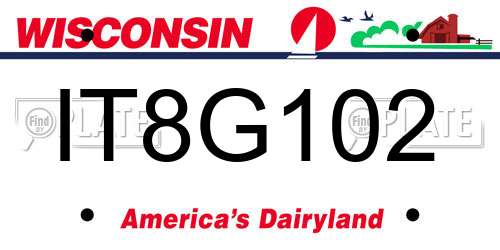 IT8G102 Wisconsin License Plate