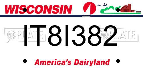 IT8I382 Wisconsin License Plate