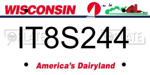 IT8S244 Wisconsin License Plate