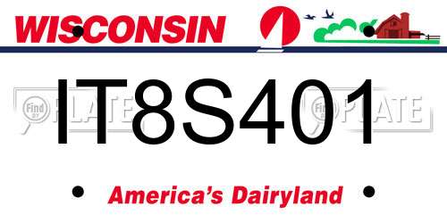 IT8S401 Wisconsin License Plate