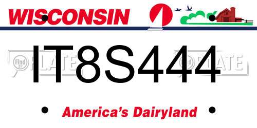 IT8S444 Wisconsin License Plate