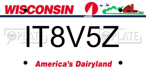 IT8V5Z Wisconsin License Plate