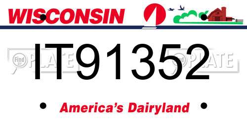 IT91352 Wisconsin License Plate