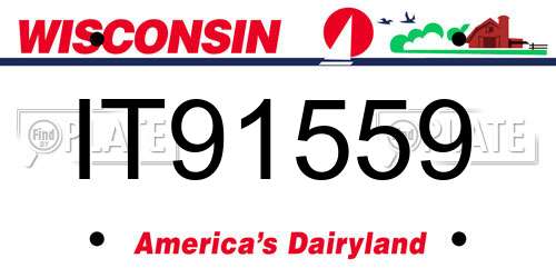 IT91559 Wisconsin License Plate