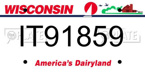 IT91859 Wisconsin License Plate